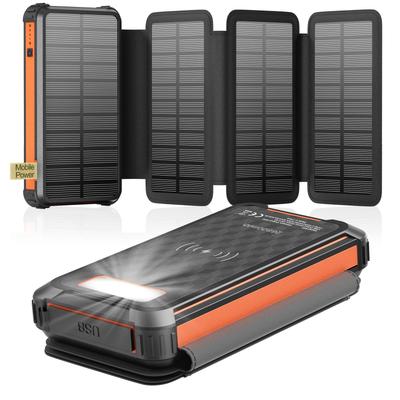 TEMU Solar Charger, Outdoor Usb C Portable Power Bank With 4 Solar Panels, Compatible With Smartphones, Tablets, Etc. Image