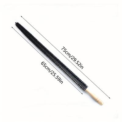 TEMU Flexible Long Radiator Cleaning Brush | Wood Handle | Nylon Bristles For Effective Dust Removal | Portable, Non-electric Household Tool | Ideal For Tight Spaces & Hard-to-reach Areas | Accessory Image