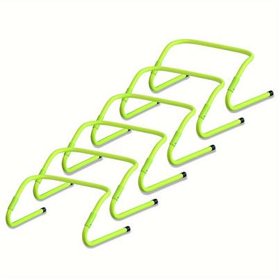 TEMU Fivmen Set Of 6 Speed/agility Training Hurdles, Adjustable 20/30cm - Soccer Training Hurdles, Coordination Training Accessories, Green Image