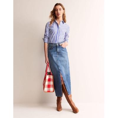 5 Pocket Denim Maxi Skirtmid Wash - Blue - Boden Skirts