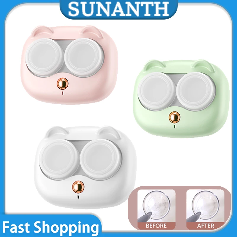 Tragbare Kontaktlinsen Reiniger Hochfrequenz Vibration Kontaktlinsen Reinigung Fall Schönheit Schüler Lagerung Reinigung Container Werkzeuge Image