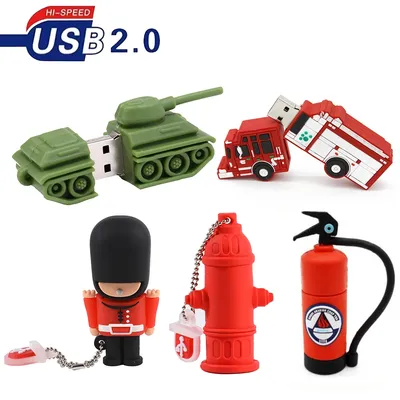 Kreatives Cartoon-Stick 128 GB Tank-Flash-Laufwerk 64 GB Hydrant Memory Stick 32 GB Feuerlöscher Image