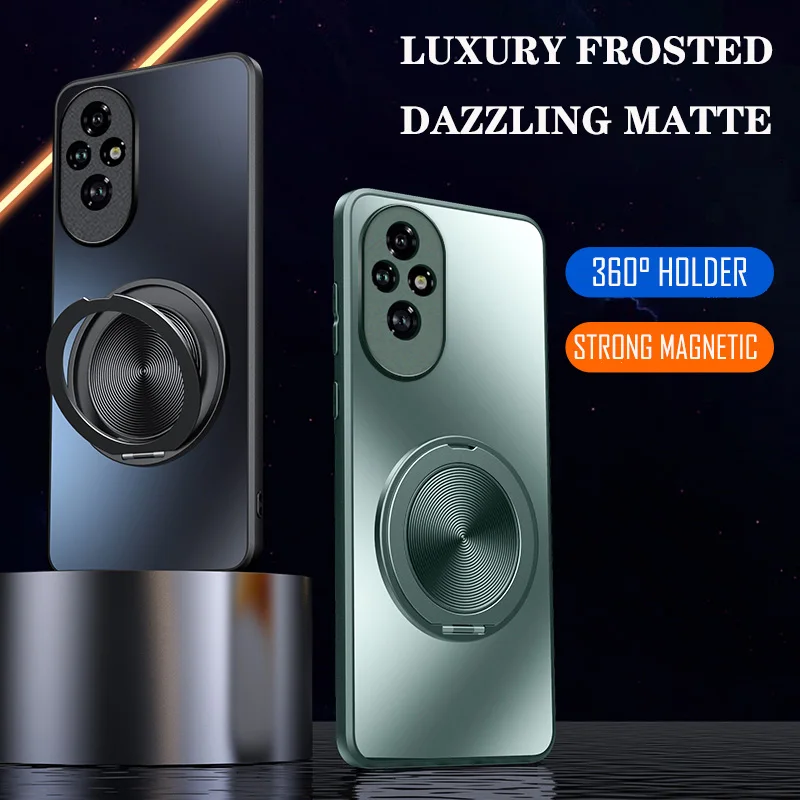 Für Huawei Honor 300 200 100 90 70 50 Pro Fall Harte Matte Ring Magnetische Schutzhülle Zurück Abdeckung Fall Für honor 50 SE Telefon Shell Image