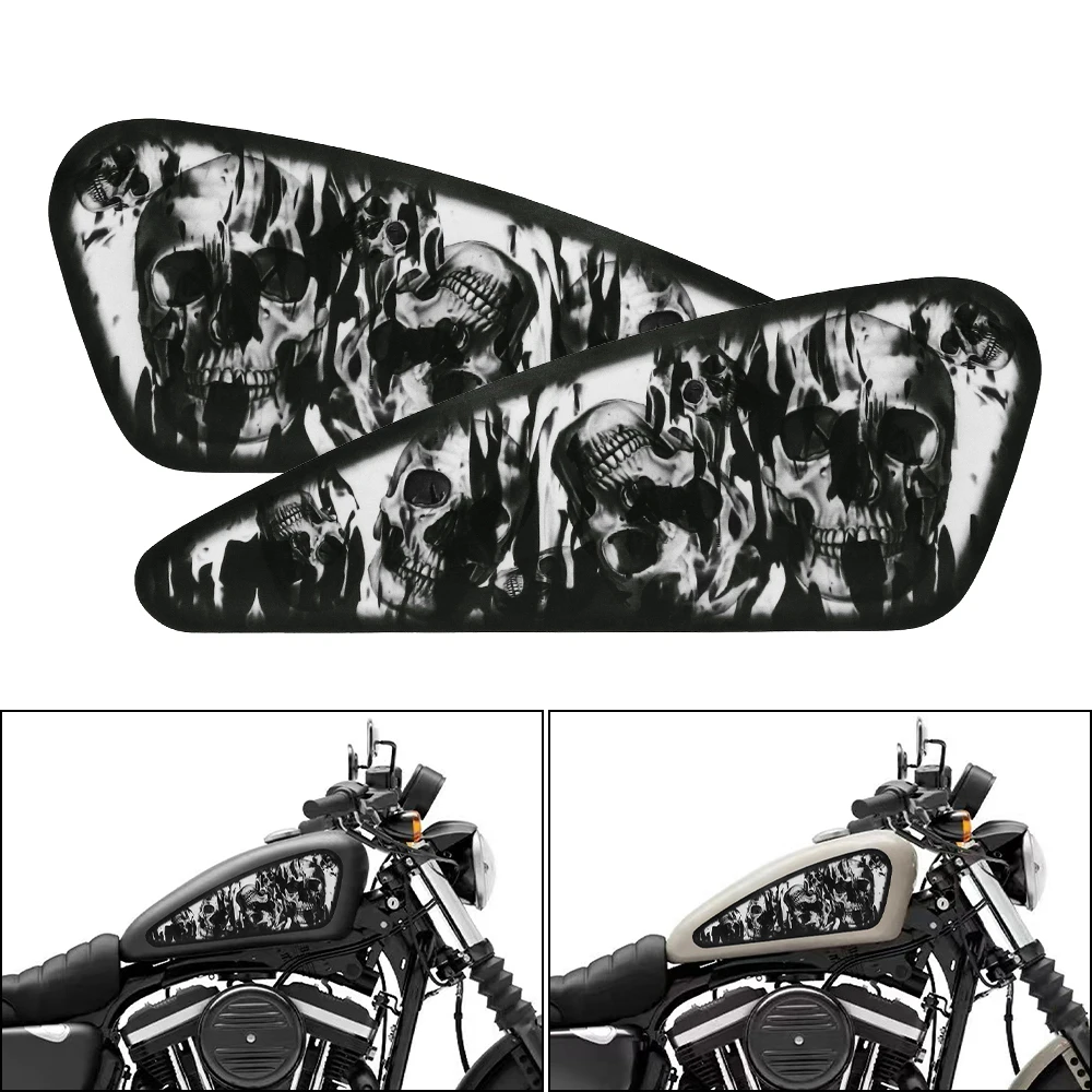 Adesivi Protettivi Impermeabili per Serbatoio Moto, Decalcomanie per Harley Sportster XL 883 1200 Softail Dyna Bobber
