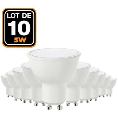 Europalamp - 10 Glühlampen GU10 5W eq. 40W Warmweiß 3000K Hohe Helligkeit Image