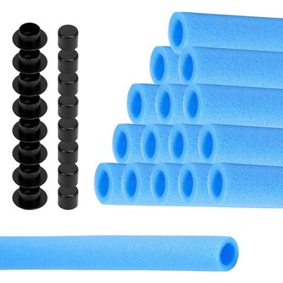 Trampolin Schaumstoff 92 cm Schaumstoffrohre Schaumstoffpolster Stangenschutz(Blau, 16 Stück) Image