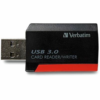 Verbatim Pocket Card Reader, Usb 3.0 - Black - Sd, Microsd, Sdxc, Minisd, Minisdhc, Microsdhc, Microsdxc, Sdhc - Usb 3.0External - 1 Pack