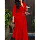 Women's Maxi Dress Corset Dress Work Dress Semi Formal Vacation Daily Regular Fit Plain Sleeveless Lapel White Red Dark Blue Summer