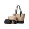 elegantes, stilvolles zweifarbiges Patchwork-Handtaschen-Set für Damen mit Quastenverzierung - Handtasche, Umhängetasche und kleine Tasche - perfekt für die tägliche Freizeit und den Weg zur Arbeit