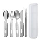 set di posate vintage in acciaio inox - set di utensili portatili per esterni con borsa per il trasporto - perfetto per picnic, campeggio e viaggi