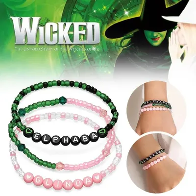 3Pcs Wicked Friendship Matching Bracelets Rhinestone Crown Witch Hat BFF Couples Christmas