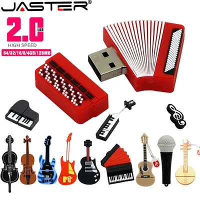 Cartoon Cle Usb Pendrive Guitar Piano Accordion USB Flash Drive 256GB 128GB 64GB 32GB 16GB 8GB USB