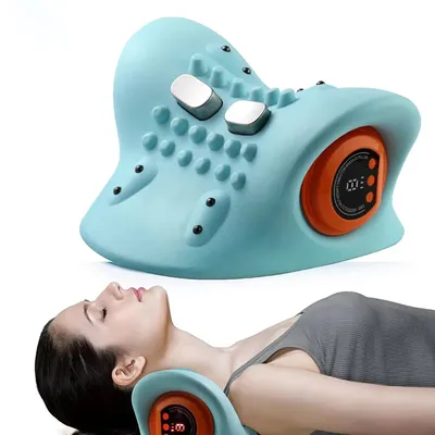 Electric Neck Stretcher Ems Pulse Cervical Traction Relax Heating Cervical Chiropractic Traction
