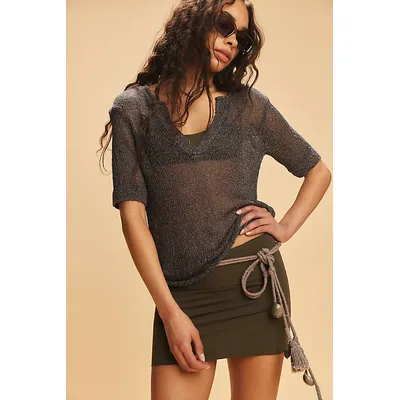 Mason Sweater Top by free-est at Free People in Smoked Pearls, Size: XS