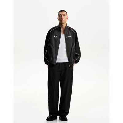 Bershka Technical Trousers With Sporty Trim Men S Black