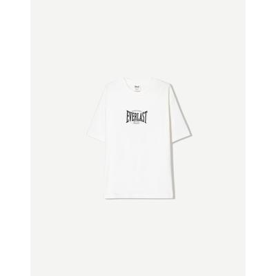 Bershka Everlast Print Short Sleeve T-Shirt Men M White