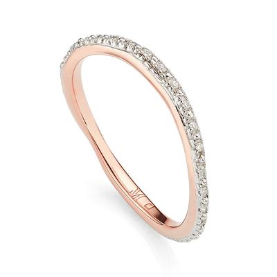 Rose Gold Riva Wave Eternity Diamond Ring Diamond