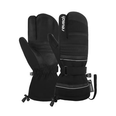 Fäustlinge REUSCH "Conan R-TEX XT Lobster", Damen, Gr. 10,5, schwarz-weiß (schwarz, weiß), 86% Polyester, 10% Ziegenleder, 4% Polyurethan, mehrfarbig, sportlich, Handschuhe, mit wasserdichter und atmungsaktiver Funktion Image