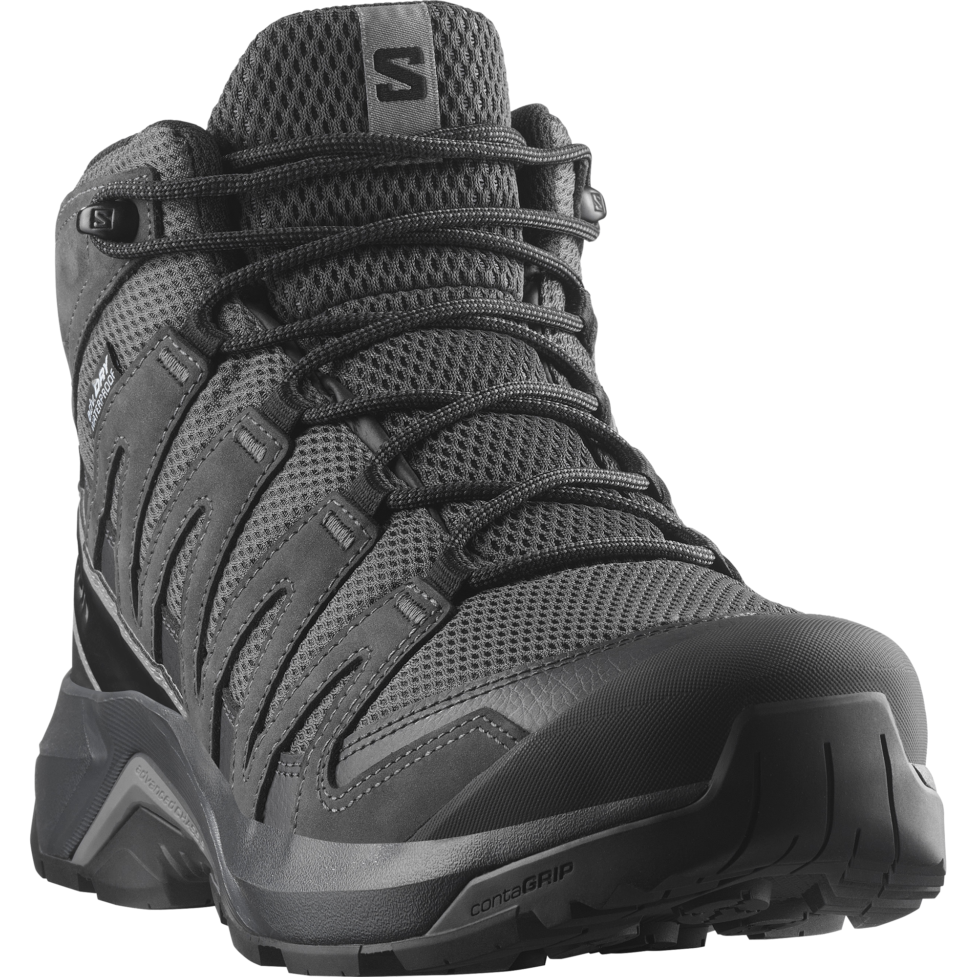 Wanderschuh SALOMON "X-ADVENTURE RECON MID GORE-TEX", Herren, Gr. 43, asphalt, phantom, castlerock, Leder, Textil, Schuhe Wanderschuh, wasserdicht