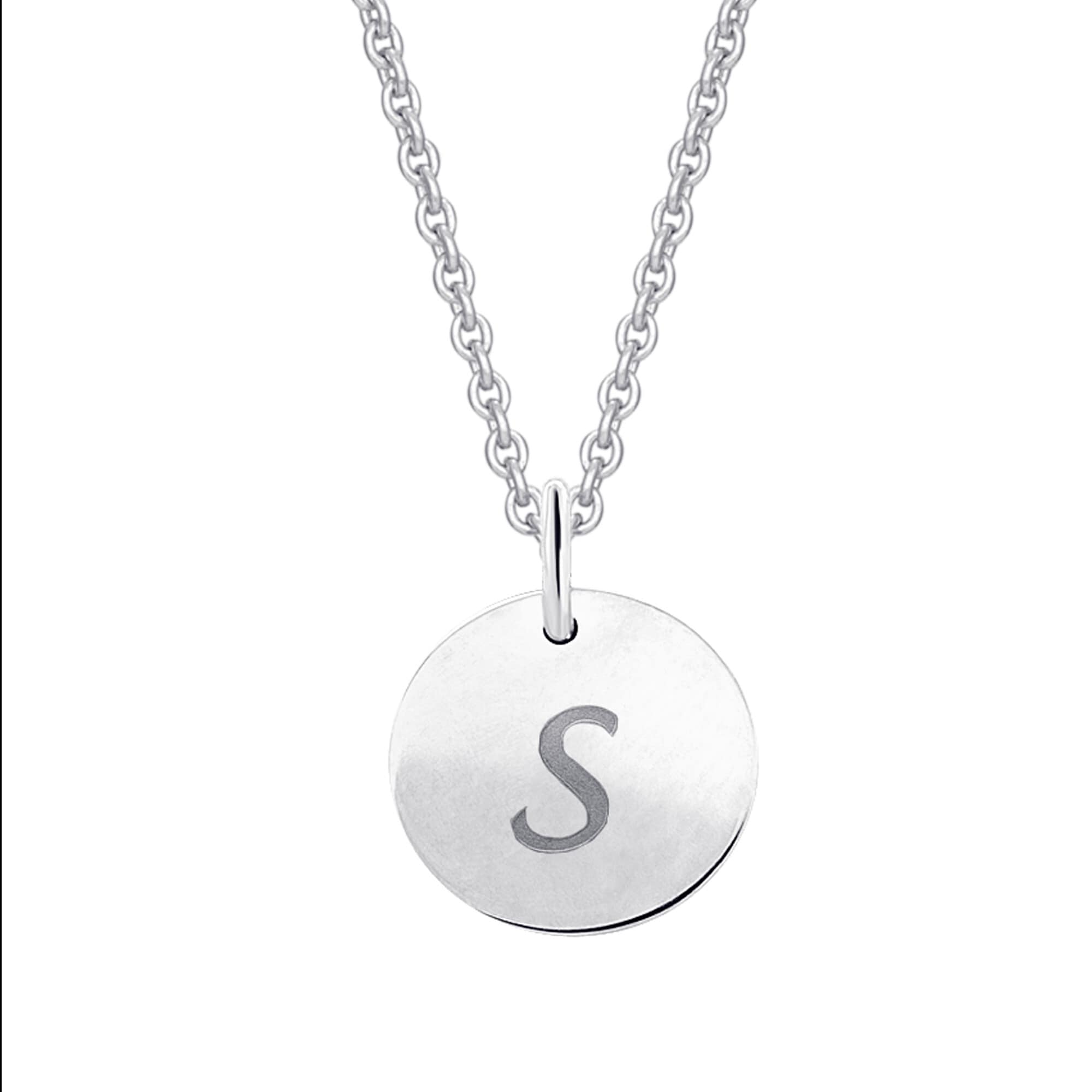Kettenanhänger ONE ELEMENT "Buchstaben Anhänger aus 333 Weißgold Ø 11,0 mm", silber, Schmuckanhänger, Damen, BuchstabeS, A, Gold Weißgold 333, Gold, Weißgold 333, Kettenanhänger, das perfekte Geburtstagsgeschenk für Frau und Mann