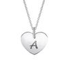 Ketten-Anhänger ONE ELEMENT "Herz Buchstaben Anhänger aus 333 Weißgold", silber, Schmuckanhänger, Damen, Herzmit Gravur A im Setmit Halskette, Weißgold 333, das perfekte Geburtstagsgeschenk für Frau und Mann
