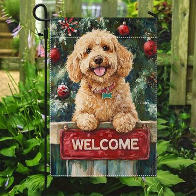 TEMU 1pc Dog - Double- , Polyester, Decor, 12.2 X 18.1 , Decoration, Zch0737