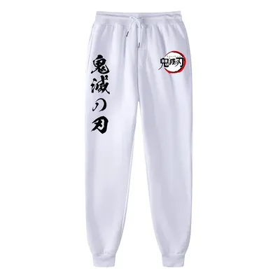 Quality Fleece Jogging TrousersAnime Demon Slayer Eyes Print Japanese Anime Printing Men Women Pants Streetwear Men SweatpantS