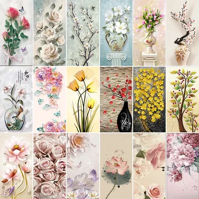 Elegante florale Türaufkleber, romantische Blumen, Schlafzimmer-Dekoration, Tapetenaufkleber, abnehmbares, wasserfestes Poster-Wandbild Image