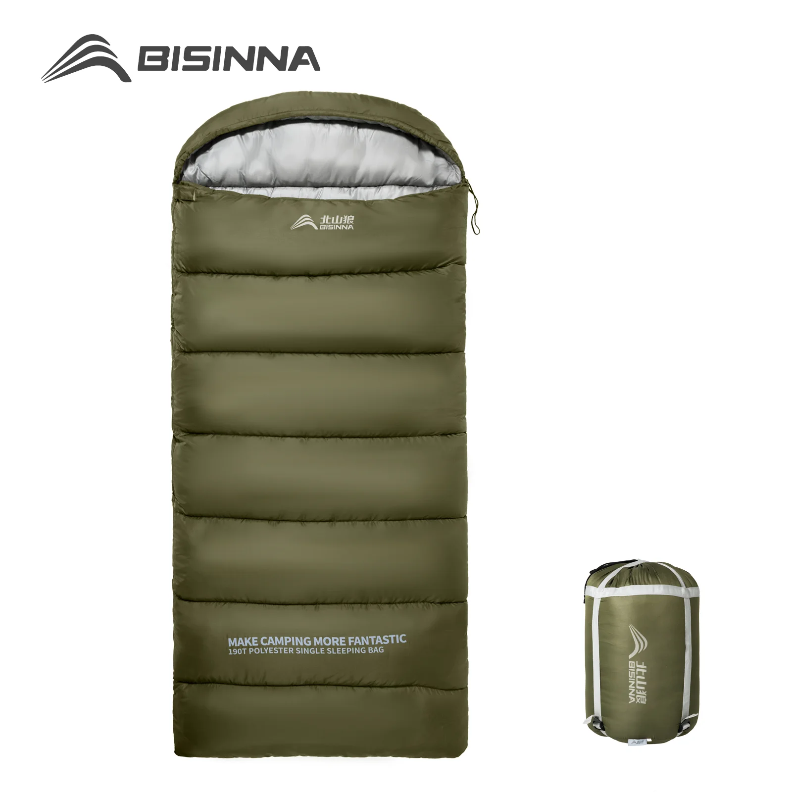 BISINNA Camping-Schlafsack, leicht, warm, mit Umschlag, Rucksackreisen, Schlafsack für Erwachsene, für Outdoor-Reisen, Wandern Image