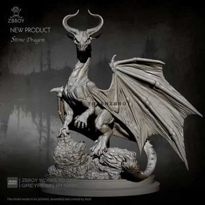 W110mm Harz Figur Gott Fossil Drachen Harz Soldat Modell Selbst-assembeld TD-2235 Image