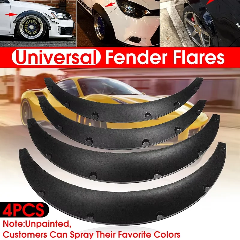 Nero Universale 4 pz Auto Parafango Parafango Per Parafango Flares Ruota Flessibile Sopracciglio Archi Ruota Per Benz Per BMW Per VW Golf