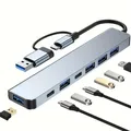 Hub USB 3.0 tipo C a 7 porte Docking station concentratore 7 in 2 Lettore di schede disco U Ricarica
