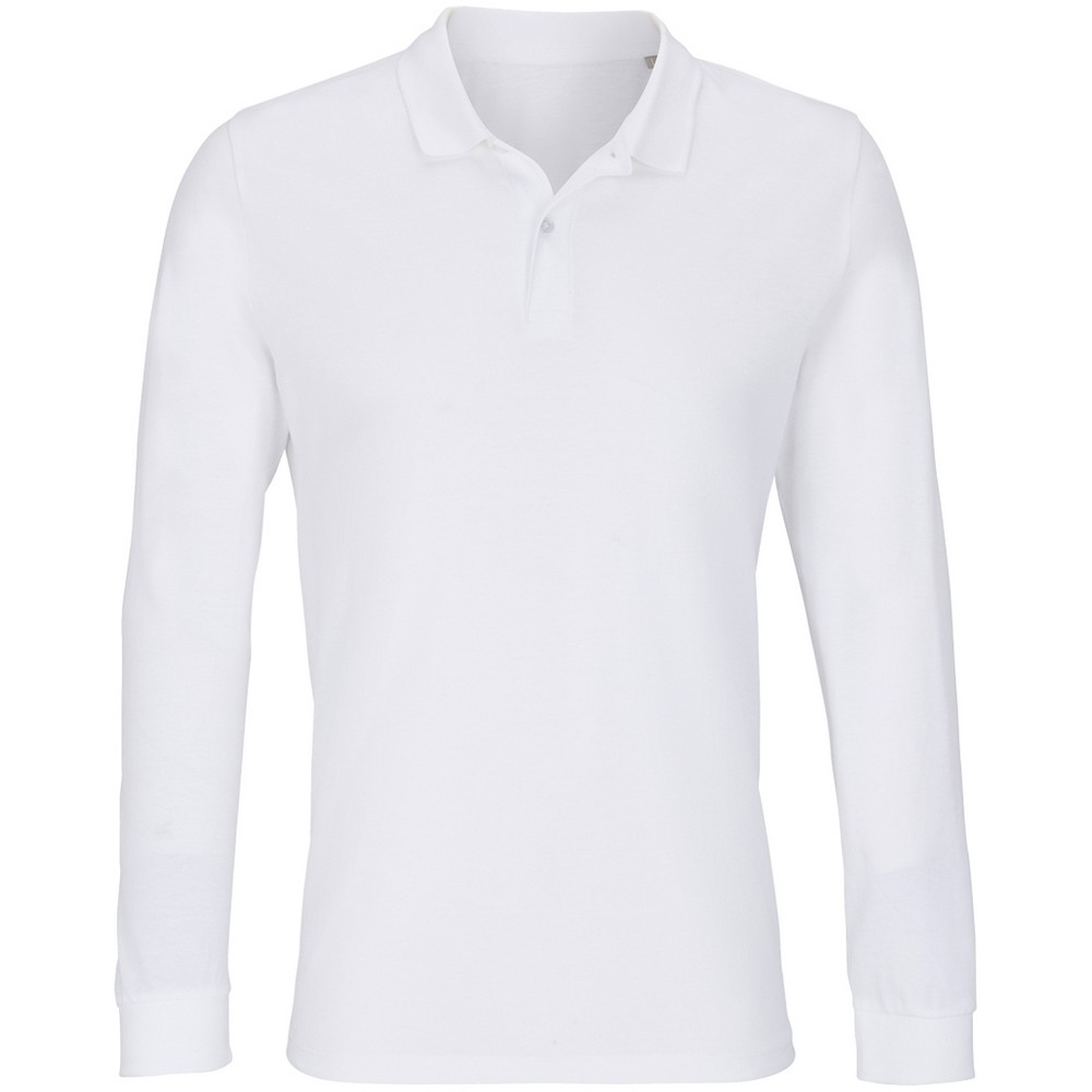 SOLS - "Planet" Poloshirt für Herren/Damen Unisex Langärmlig (Weiß) Image
