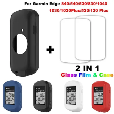 Cyclocomputer Protective Case + 2* Glass film For Garmin Edge 840 540 530 830 1040 1030 520 130