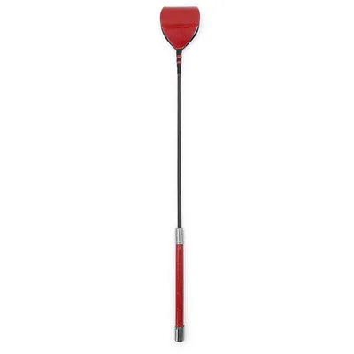 53cm Metal Handle Wine Red Bright Leather Top Straight Whip Riding Crop Flogger Paddle Slapper Horse