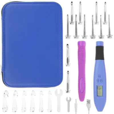 Counting Crochet Hooks Sturdy Lighted Crochet Needles Kit with Case Portable Digital Counter Crochet