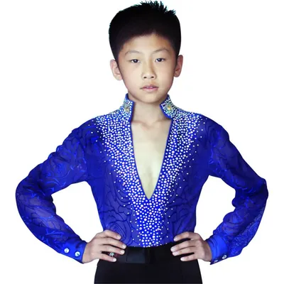 Hot Sale Latin Dance Competition Costumes Kids Boys Latin Ballroom Dance Dress Suit Performance