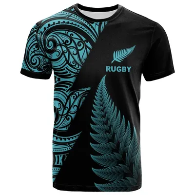 Summer New Zealand Maori Rugby Ball Printed T-shirt Sports Fitness Men's Quick Drying T-shirt
