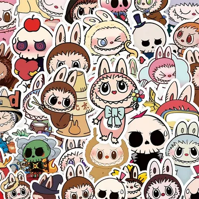 10/30/50/100pcs LABUBU Cartoon Stickers Cute Graffiti Sticker Kid Toy for Skateboard Scrapbook