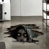 3D Horror Wall-breaking Zombie Stickers PVC Horror Theme Party Halloween Atmosphere Decoration Home
