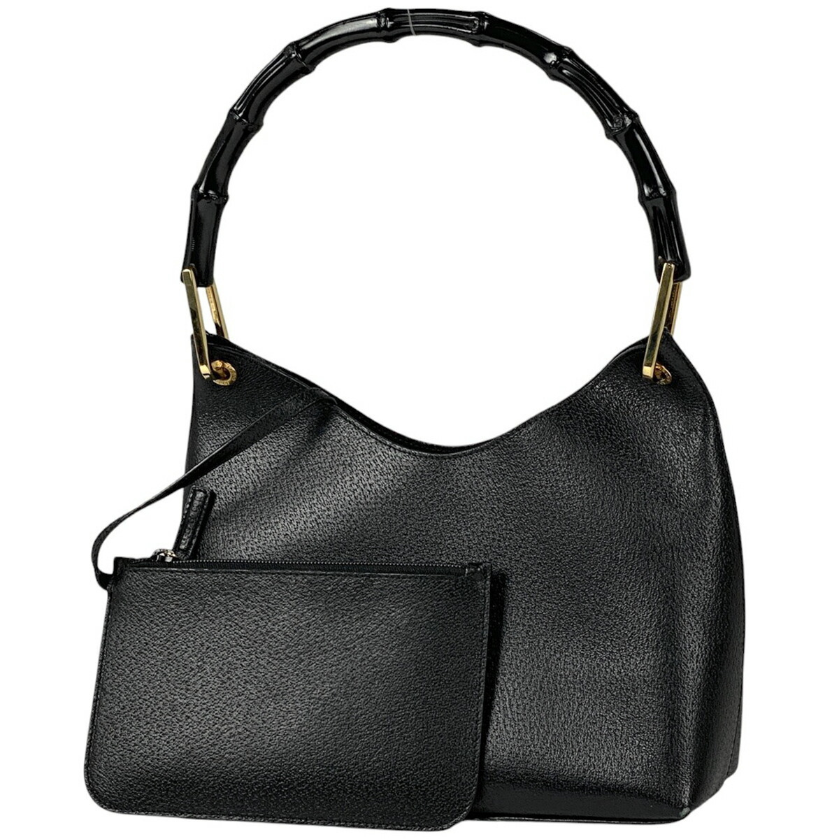 Gucci Bags | Gucci Logo Handbag Shoulder Bamboo Handbag Leather Black | Color: Black | Size: Os