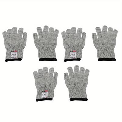 TEMU 3-pack Wflnhb Cut Resistant Gloves, Food Grade Protection, , Machine Washable, & , Lightweight Fabric Knit Work Gloves