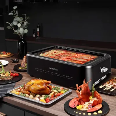 Electric Grill Home Smoke-Free Kebabs Barbecue Stove Small Appliances Family Gathering