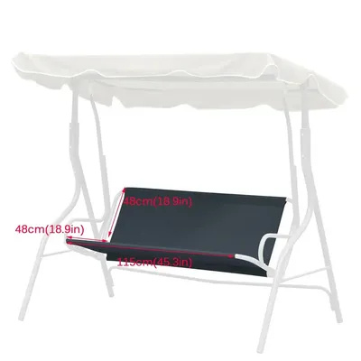 Waterproof Garden Swing Chair Seat Replacement Canopy Spare Cover 115x48+48cm Polyester Cushion