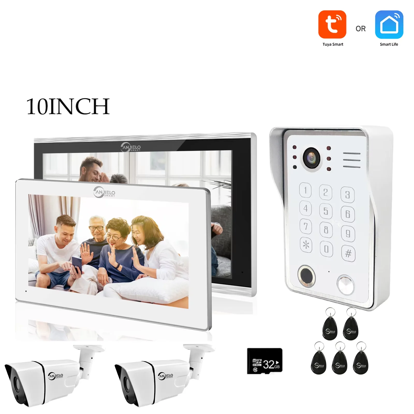 Video Intercom Fingerprint 5in1 Entsperren Wifi Türklingel System Für Home Türsprechanlage Tuya Smart 1080P Touch Monitor Sicherheit protec Image