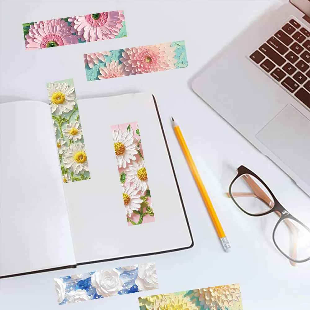 30 Stück Papier-Lesezeichen, alte Blumen, Sonnenuntergang, Schmetterling, Ölgemälde, Buchhalter, Nachrichtenkarte, Schreibwaren, Buchseitenmarkierung