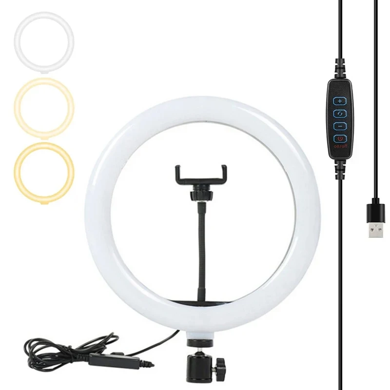 6/10/12 Zoll Selfie Desktop Ringlicht LED-Lampe mit Telefonständer für Selfie Live Stream Make-up YouTube Video Fotografie Studio Image