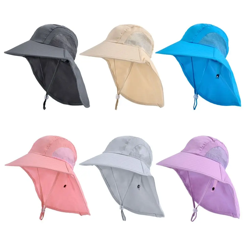 Kinder Sommer Eimer Hüte UV-Schutz Outdoor Strand Sonnenhut Junge Mädchen Klappe Kappe verstellbare breite Krempe Kappe Image
