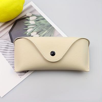 TEMU Pu Leather Soft Glasses Case For Women Men, Semi-hard Portable Eyewear Holder For Outdoor Use Image