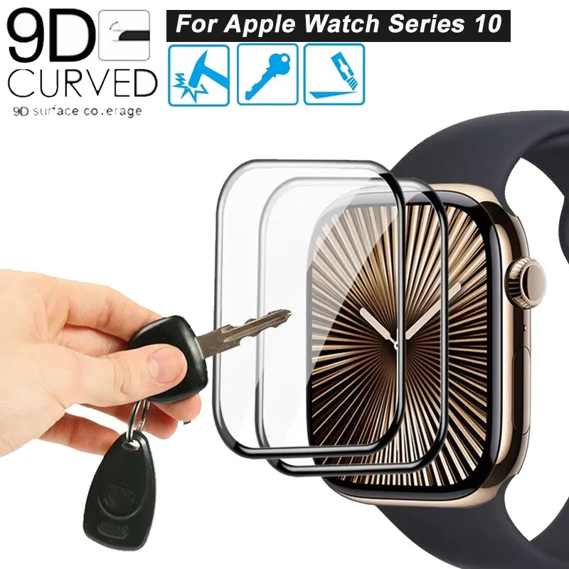 9d Full Cover Film Displays chutz folie für Apple Watch 46mm 42mm Soft Film für iwatch Serie 10 42mm 46mm Schutz folie nicht Glas Image